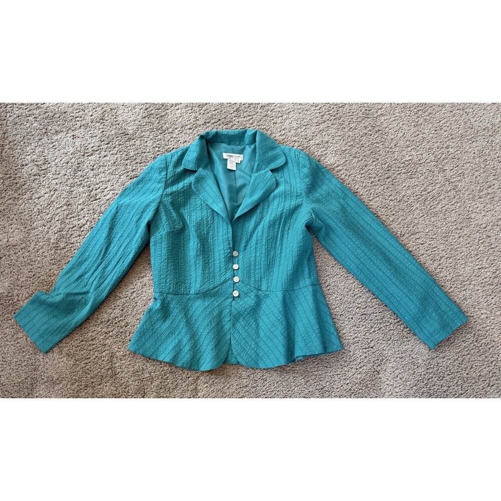 Coldwater Creek Teal Peplum Blouse Women’s Size Small